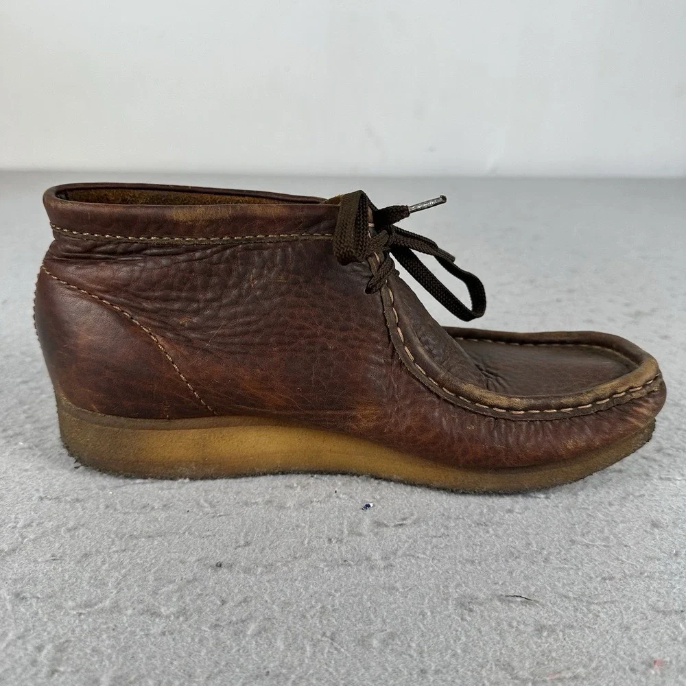 Clarks Originals Wallabee Boot Brown Leather Crepe Sole Mid‎ Cut Chukka US 8